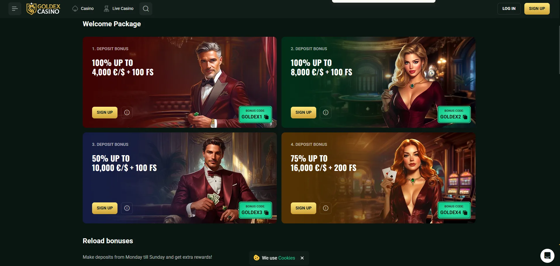 Goldex Casino Spiele